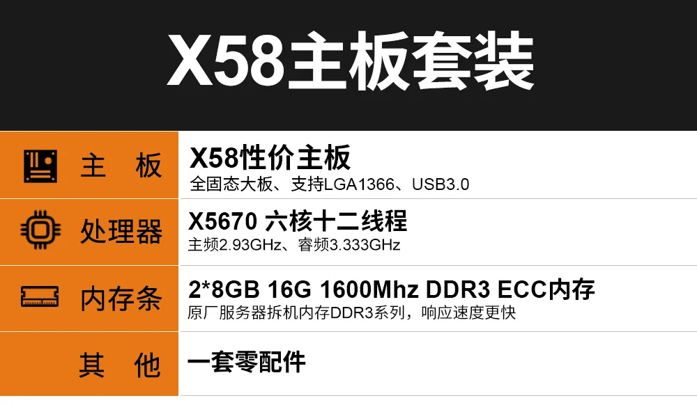 X58 LGA1366 SATA 3,0 USB3.0 ECC ram DDR3 1600 MHz 32G двухканальная материнская плата с X5670 cpu/8G ECC ram набор