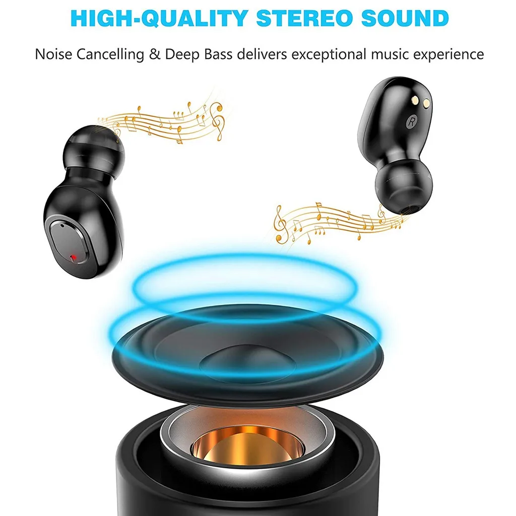 Ouhaobin, беспроводные Bluetooth наушники, 5,0, наушники, стерео, беспроводные наушники, устойчивое к поту, для iPhone11, для samsung