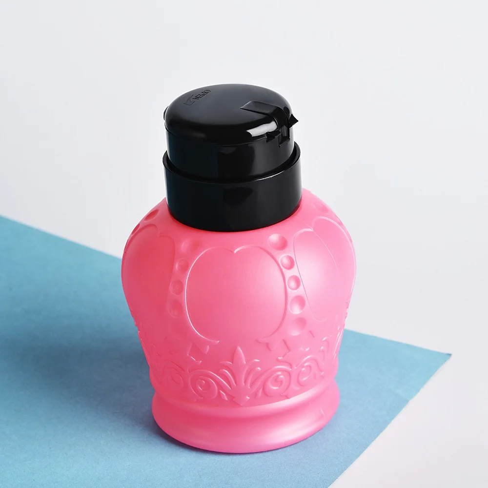 Pink KADS, Пустой насос, диспенсер для жидкого спирта, пресс для снятия лака для ногтей, очиститель, бутылка, пластиковые многоразовые бутылки для хранения жидкости - Цвет: Pink