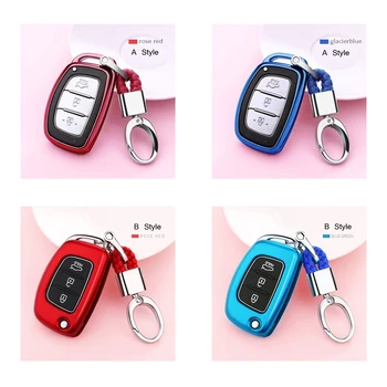 

For Hyundai Mistra 2016 2017 Avante IX35 Tucson IX25 Sonata Santafe Key Buckle Hooks Case Cover Car Remote Alarm TPU Key Holder