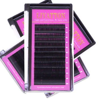 

12 Rows One Box Flat Eyelash Extension Light Lash Individual Eyelashes Beauty Salon Use Black Mink False Lashes