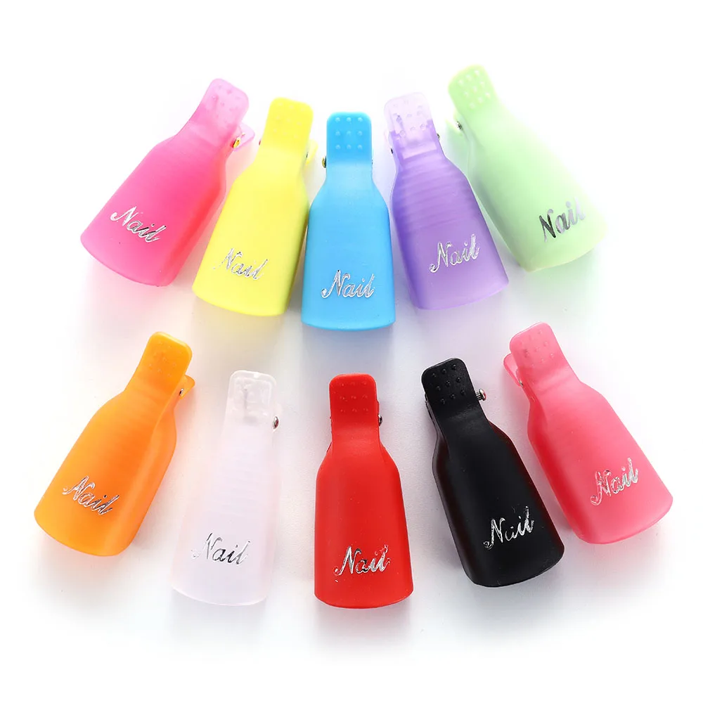 

New 10 PCS Plastic Hand Nail Soak Off UV Gel Clip Cap Nail Polish Remover Set Supplies For Professionals Tools Manicure