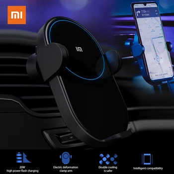

Xiaomi Mijia Wireless Car Charger 20W Max Qi Electric Auto Pinch 2.5D Glass Ring Lit For Mi 9 MIX 2S iPhone X XS MAX