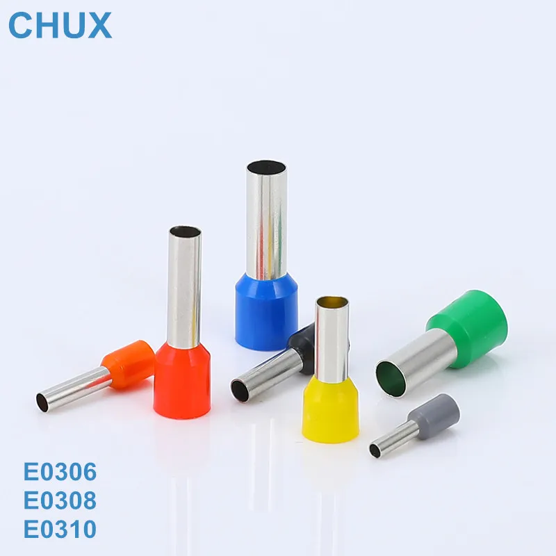 Cabo de Isolamento Elétrico Conector de Fio 500 Peças E0306 E0308 E0310