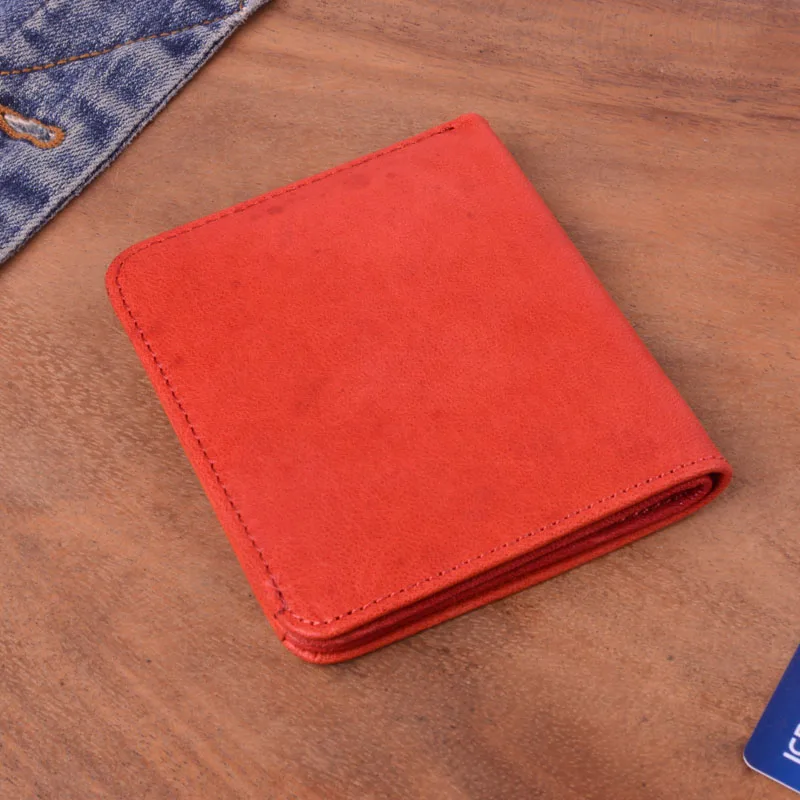 Кожаный бумажник AETOO, Мужской Короткий Повседневный Кошелек с несколькими картами, нулевой кошелек, мужской верхний слой, имплантированная воловья кожа, маленький кожаный зажим