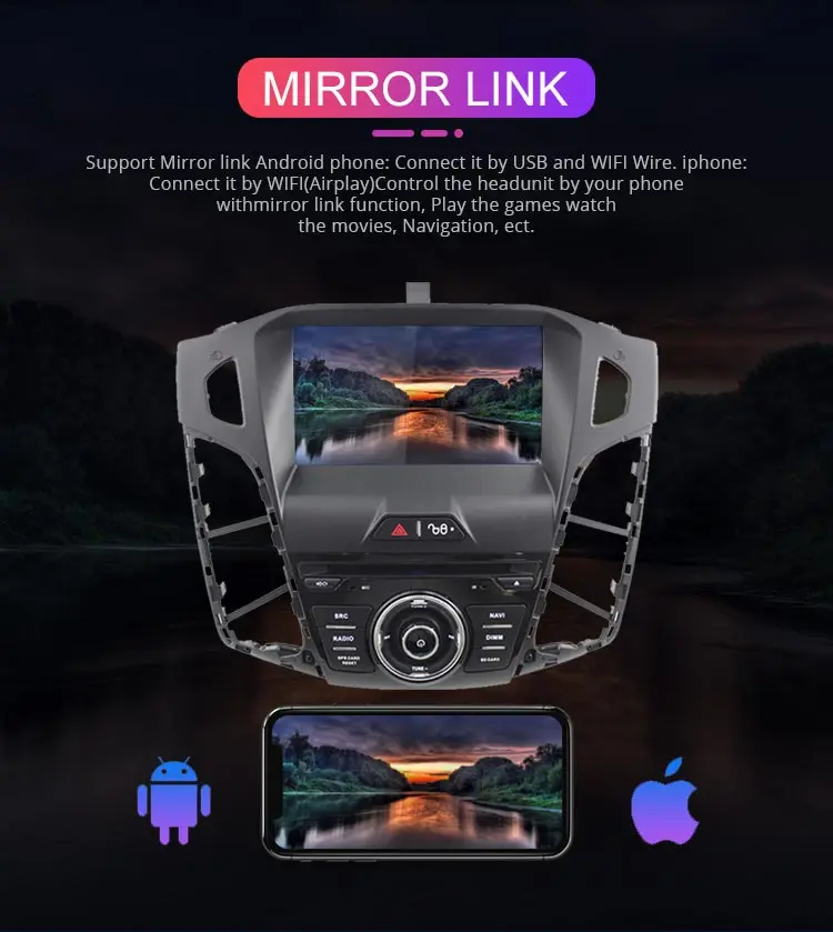 Besina Восьмиядерный Android 9,0 dvd-плеер для автомобиля Ford Focus 2012 2013 wifi gps навигация Радио руль мультимедиа