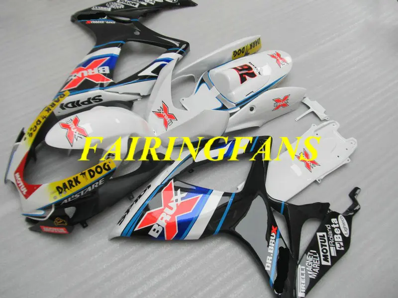 Литья под давлением обтекатель тела комплект для GSXR600 750 K6 06 07 GSXR 600 GSXR750 2006 2007 Белый Черный Обтекатели кузова+ подарки SC52