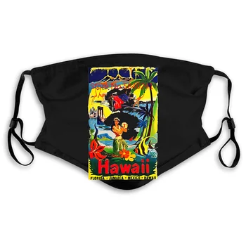 

Hawaii Tourism Mens Retro Vintage Tiki Hula Hawaiian Holiday Funny Mask women kid's PM2.5