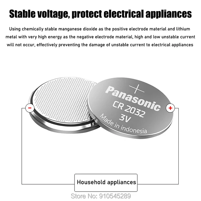 Panasonic-batería de litio Cr2032 Original, reloj con calculadora, pilas de botón, 3V, Control remoto, 20 Uds. - Imagen 3