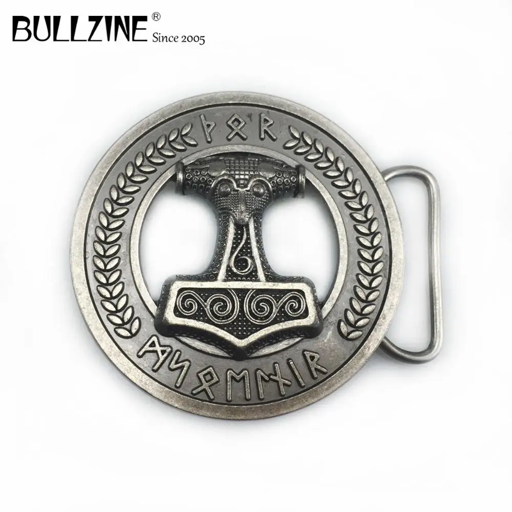 Bullzine Mjolnir thorshammer VING пряжка на ремешке Музыка Пряжка на ремешке PU пояс с подключением застежка FP-03720 ручка Прямая