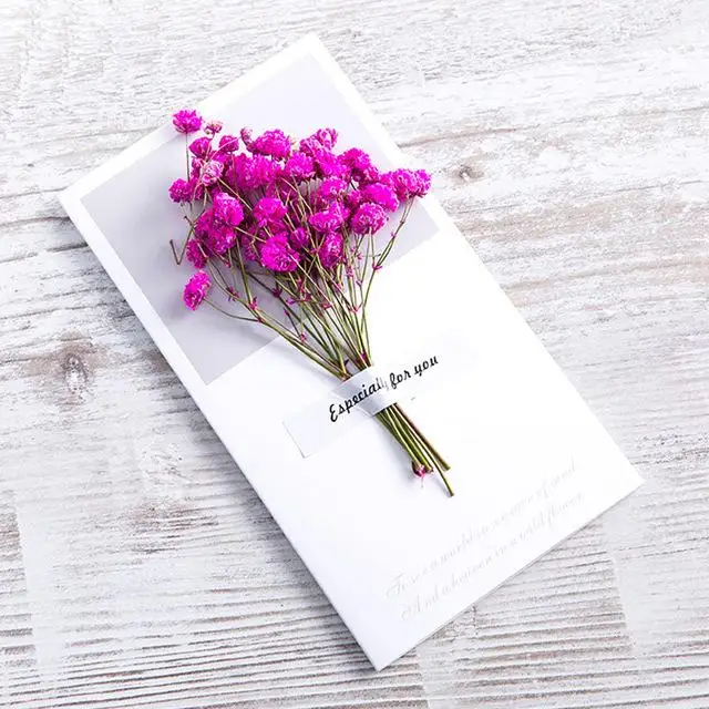Gypsophila red 10 шт. Гипсофилы сушеные Цветочные рукописные элегантные свадебные творческий подарок на праздник поздравительная открытка - Цвет: Gypsophila red