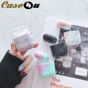 

Luxury Marble Stone Protective Cover For Apple Airpods 1 2 Wireless Bluetooth Earphone Headsets Charge Box Protection Case Skin