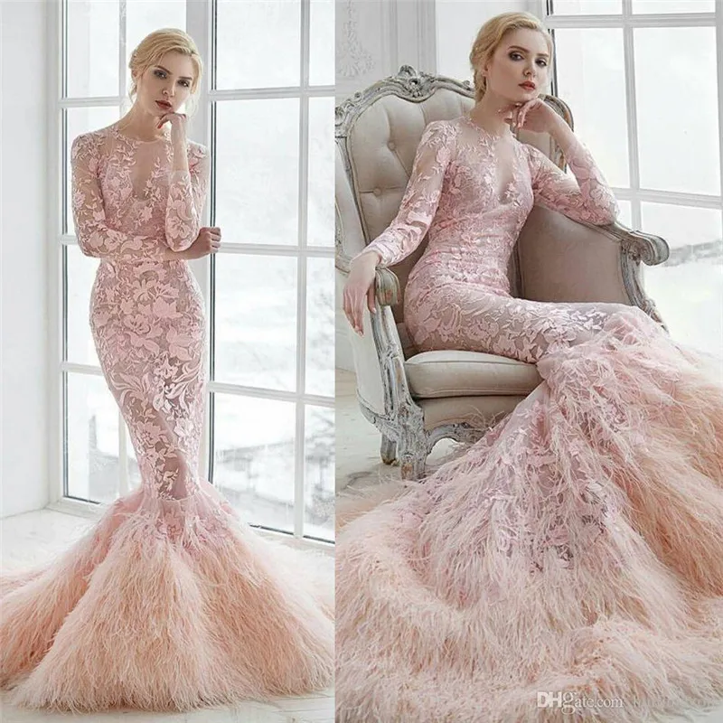 charming-pink-2017-mermaid-wedding-dresses