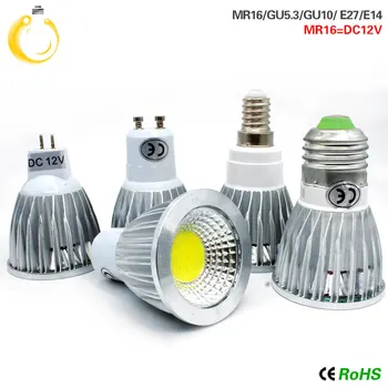 

4PCS GU10 E14 LED Bulb E27 220V Lamp MR16 DC12V Spotlight 9W 12W GU5.3 Spot Light Bulb COB LED 15W Bombilla E14 Home Lighting