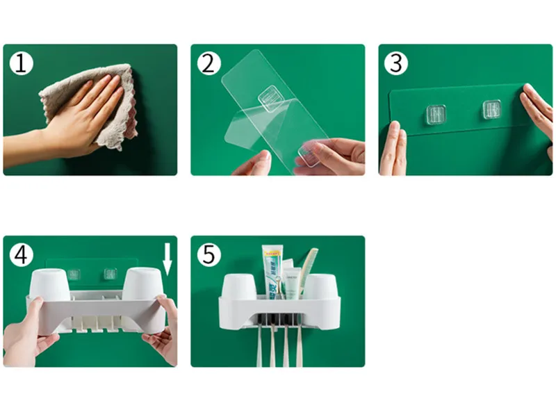 Multifunctional Toothbrush Holder Bathroom Storage Toothpaste Toothbrush Storage Rack Bathroom Accessories 4 Colors