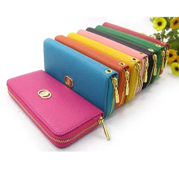 

Women's Single Pull Wallet Lychee Pattern Long Wallet Multi-Card Holder women purse wallet women designer wallet