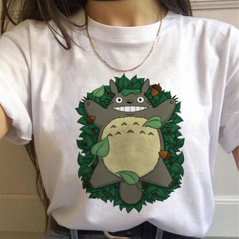 Totoro Studio Ghibli Harajuku футболка женская Miyazaki Hayao Ullzang Kwaii футболка с рисунком 90s футболка "Аниме" модная футболка женская - Цвет: 7739