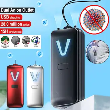 

Mini USB Air Cleaner Purifier Negative Ion Generator Anion Portable Wearable Ionizer For PM2.5 Dust Pollen Mite Smoke Ozone