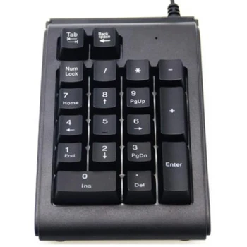 

HOT-Wired LED Backlit USB Numeric Keypad, USB Portable Slim Mini Number Pad Keyboard Full Size 19 Keys Big Print Letters