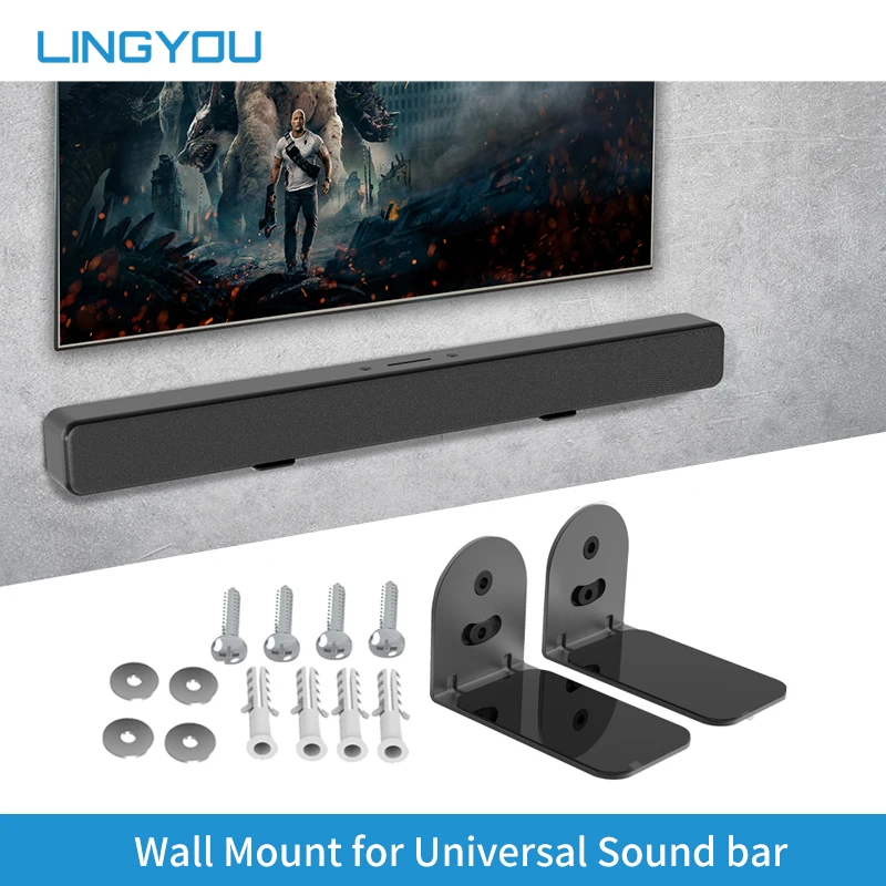 LINGYOU Universal Sound Bar Mounting Wall Mount Shelf for Samsung