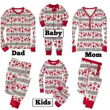 Семейный Рождественский пижамный комплект; одежда для всей семьи; Ночная одежда для взрослых и детей; Детский комбинезон с Санта-Клаусом; Одинаковая одежда для сна для всей семьи