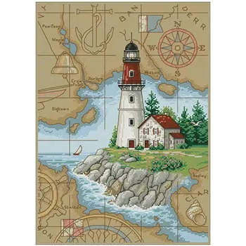 

lighthouse patterns Counted Cross Stitch 11CT 14CT DIY Cross Stitch Kits Embroidery Needlework Sets home decor