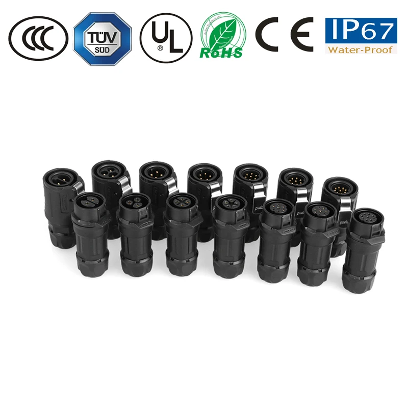 Пластиковый водонепроницаемый разъем M16 2/3/4/5/7/8/9 Pin для светодиодного экрана