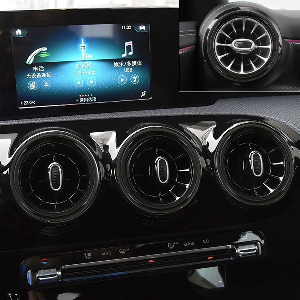 Для Mercedes Benz A Class W177 V177 A180 A200 A220 A250 Автомобильная Центральная приборная панель стороны кондиционер вентиляционное отверстие кольцо накладка