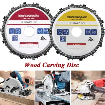 

2Pcs 5Inches Grinder Disc and Chain Fine Abrasive Cut Chain Carver Attachment for Angle Grinder