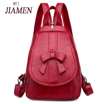 

2020 High Quality Luxury Woman Backpack 3 Multifunctional Fashion Lady Backpack Large Capacity PU Leather Student School Bag