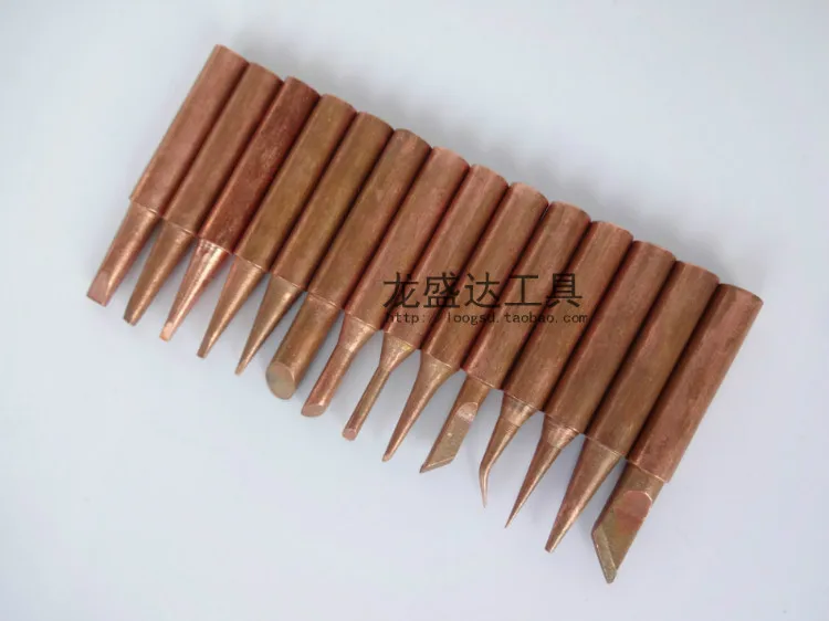 

15pcs/lot Pure Copper 900M-T Soldering Iron Tip Lead-free Solder Tips Welding Head BGA Soldering Tools