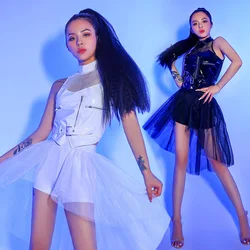 Sexy Woman Stage Costume Cosplay for Role Play Women Pole Dance Outfit Top and Shorts Gauze Dress
