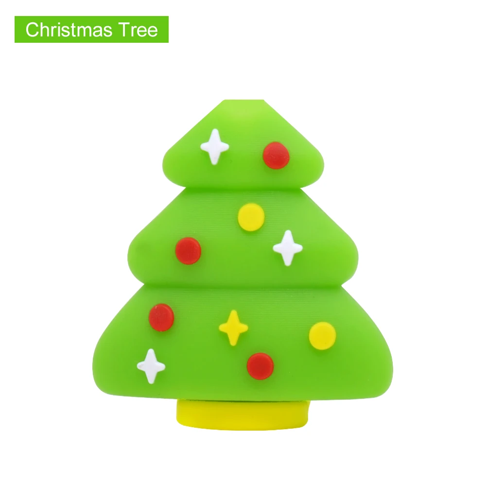 CHIPAL кабель протектор животных укуса Организатор провода намотки для iPhone USB данных чомперы мультфильм укусы Санта Клаус рождественские подарки - Цвет: Christmas Tree