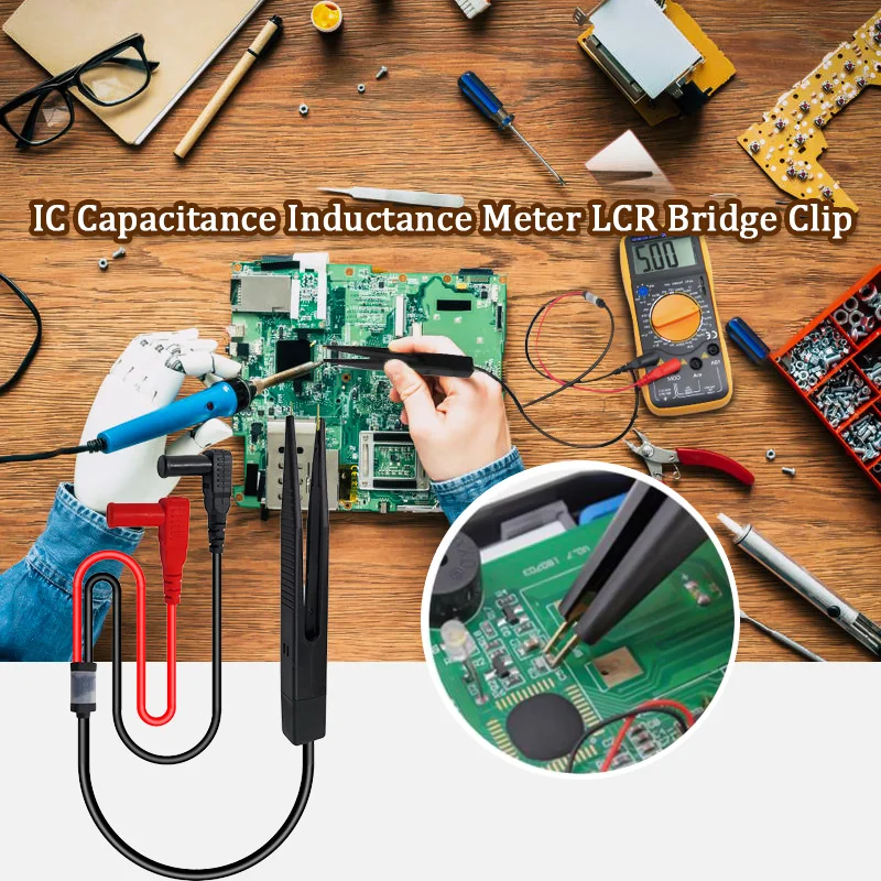 Lc100-A цифровой ЖК-дисплей высокоточный инструмент для измерения емкости и индуктивности метр конденсатор тестер частоты 1Pf-100Mf 1Uh-100H Lc100-A+ Te - Цвет: Pen LCR bridge clamp