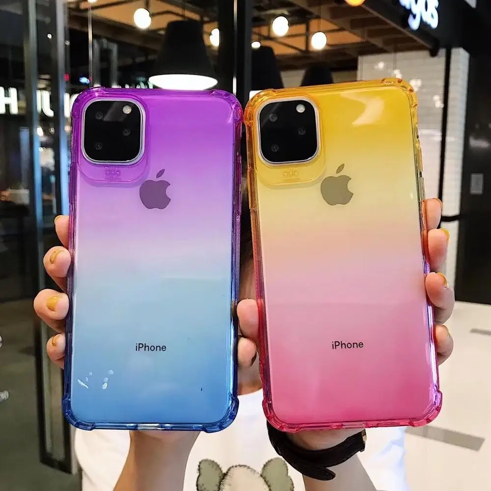 

LOVECOM Camera Protection Phone Case For iPhone XR XS Max 6 6S 7 8 Plus X Gradient Soft TPU Luxury Shockproof Phone Back Cover