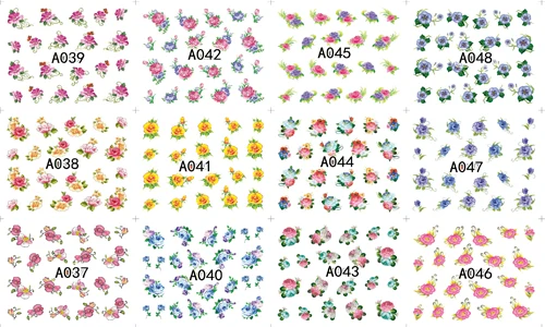 1 Sheet Flower Series Nail Sticker Animal Series Nail Art Sticker Manicure Water Transfer Sticker Self-adhesive Nail Decals C#1 - Цвет: A037-A048