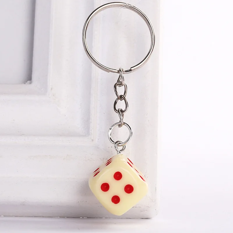 

Dice Shape Keychain Resin Car Colorful Key Ring Souvenir Gift For Friend Bag Hanging Pendant Creative Key Chains Trinket