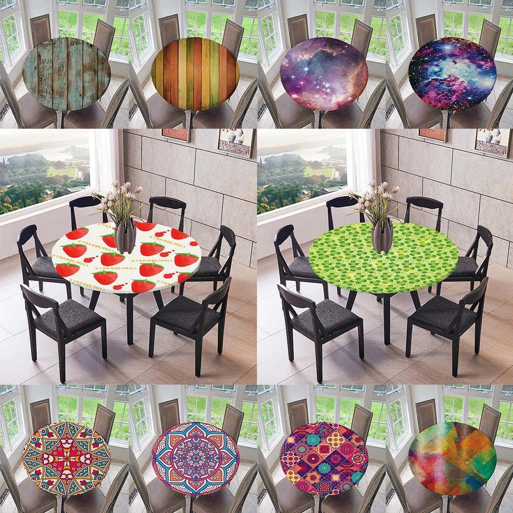 

Elastic Band ROUND TABLECOVERS Table Cloth Cover Party Tableware Decoration
