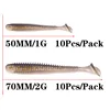 10Pcs Jig Wobblers Worm Fishing Soft Lure 7cm 2g Artificial Double Color silicone Baits Bass Swimbait Craws Swing Impact Tackle ► Photo 2/6