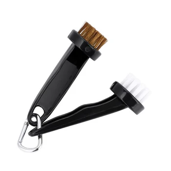 

2pcs Cleaning Iron Beginner Portable Training Aids Outdoor Circular Round Head Groove Cleaner With Loop Clip Golf Club Brushes