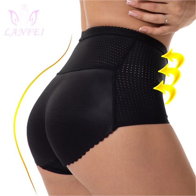 LANFEI Women Middle Waist Lace Panty Butt Lifter Control Panties