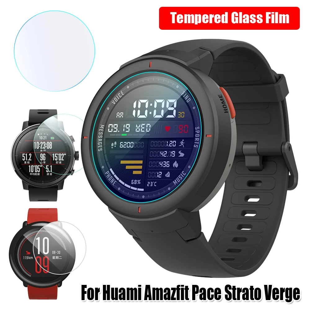 

2 Pcs New Fashion 2.5D Curved Tempered Glass Screen Protectors Protective Films Guard for Huami Amazfit Pace Stratos Verge Lite