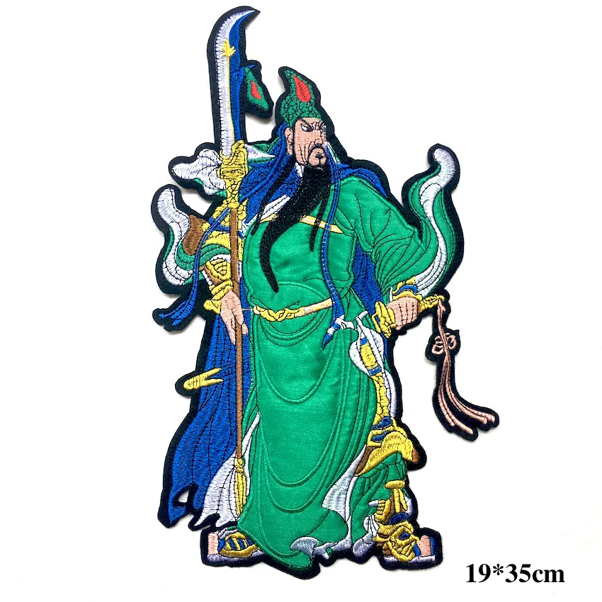 

1Piece Chinese History Hero Guan Yu Embroidered Applique Patches for Clothing DIY Sewing on Parches Clothes Accessory LSHB803