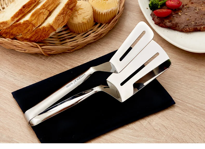 Stainless steel Tong Fried Steak Clip Steak clip Food Pizza Shovel Barbecue Tool Meat Clamp Hand Cake Food Clip