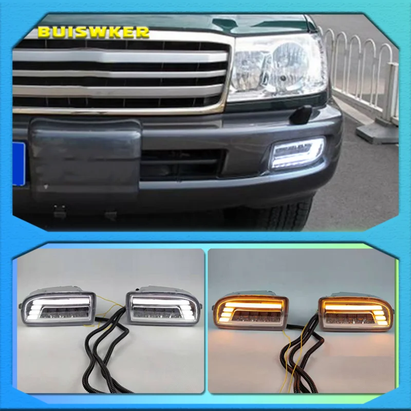 

2 шт., светодиодные противотуманные фары для TOYOTA LAND CRUISER 100 LC100 1998-2008 DRL