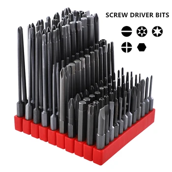

60/120pcs 50-100mm Screwdriver Bit S2 Alloy 1/4'' Hex Shank Magnetic Electric Screw Driver Bits Hand Tools Power Tool Parts