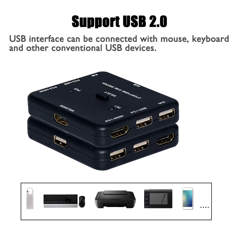 3D HDMI ȣȯ KVM USB 2.0 Ű 콺   ȣƮ, HDTV PC   ó ڽ, USB й, 4K x 2K