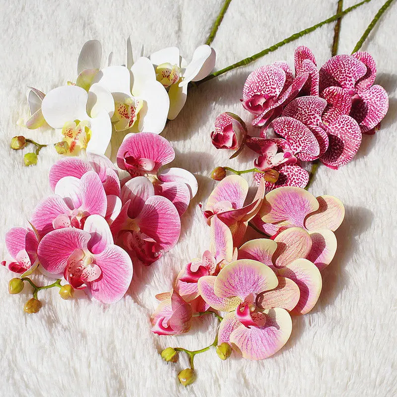 

6 Heads Butterfly Orchid Artificial Flowers Fake Moth flor Orchid Flower for Wedding DIY Decoration Real Touch Home Decor Flore