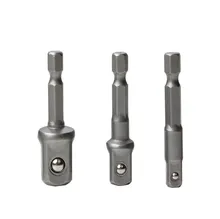 Perceuse à tige hexagonale, adaptateur de douille, jeu de mèches, mèches à tige hexagonale 1/4 "3/8" 1/2 "outil d'extension de manchon 3 pièces