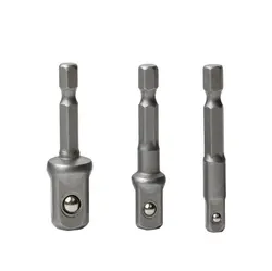 Juego de brocas con adaptador de enchufe, juego de brocas de vástago hexagonal de 1/4 "3/8" 1/2 ", herramienta de extensión de manga de brocas de impacto, 3 uds.